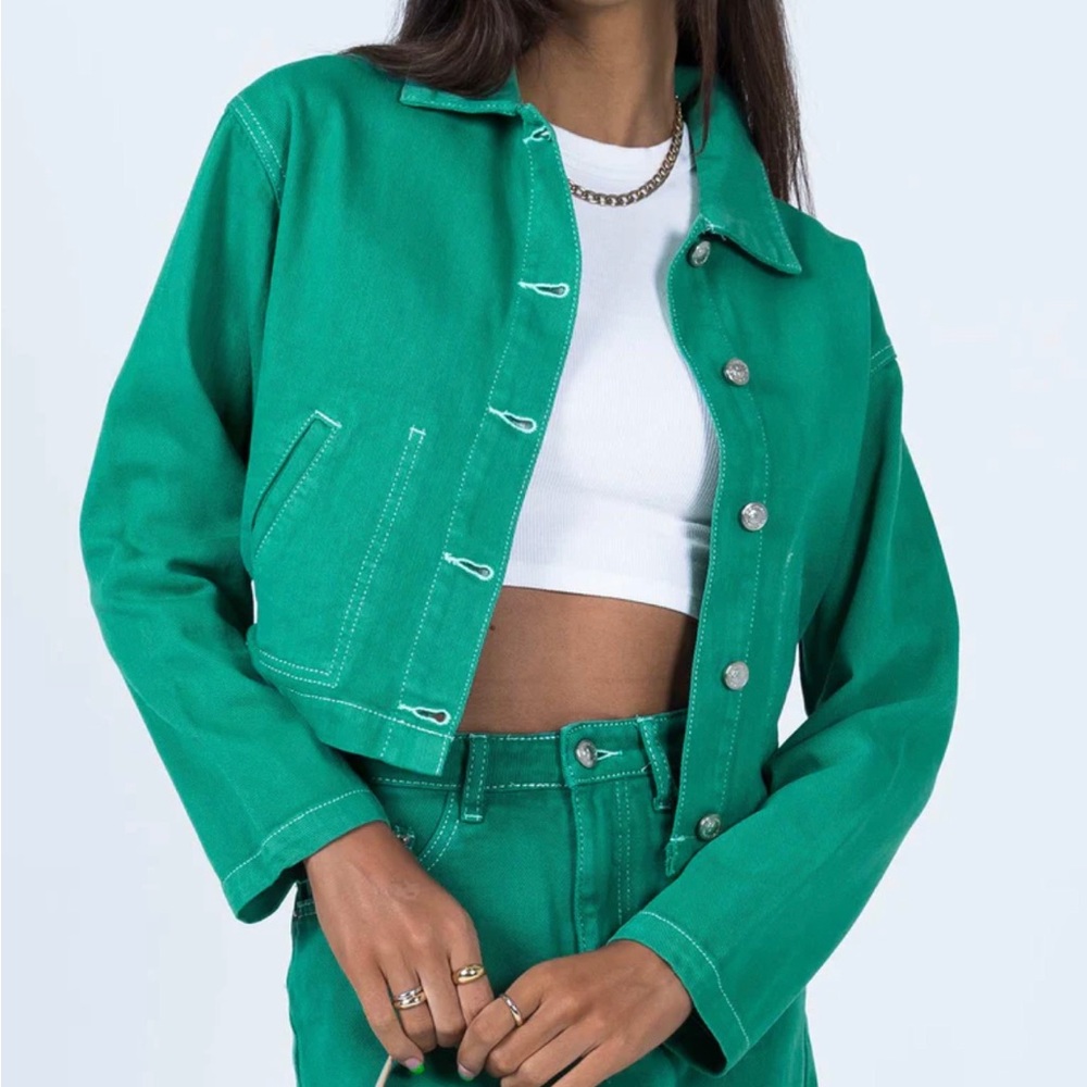 Aurelie Denim Green Jacket